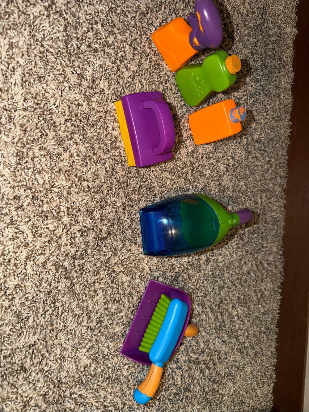 Kids Pretend Cleaning Playset - Purple, Green & Orange